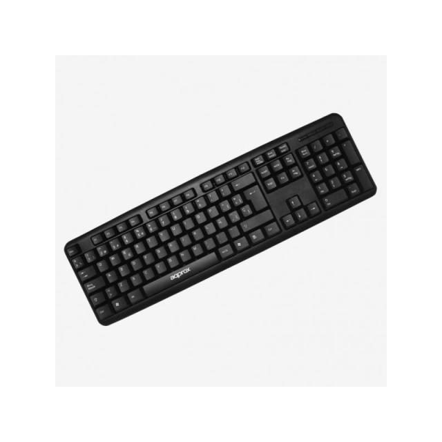 Approx - APPMX220 teclado Oficina USB QWERTY Español Negro