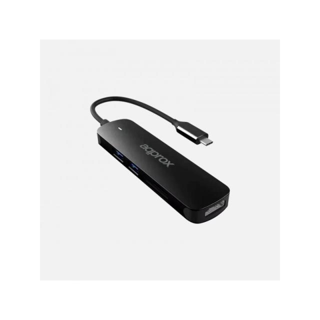 Approx - APPC45 base para portátil y replicador de puertos USB Tipo C Negro