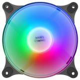 Mars Gaming - MFDUO, Kit 2 Ventiladores FRGB Rainbow 360°, Ultra-silencioso, Doble Conexión 3PIN + 4PIN, Negro