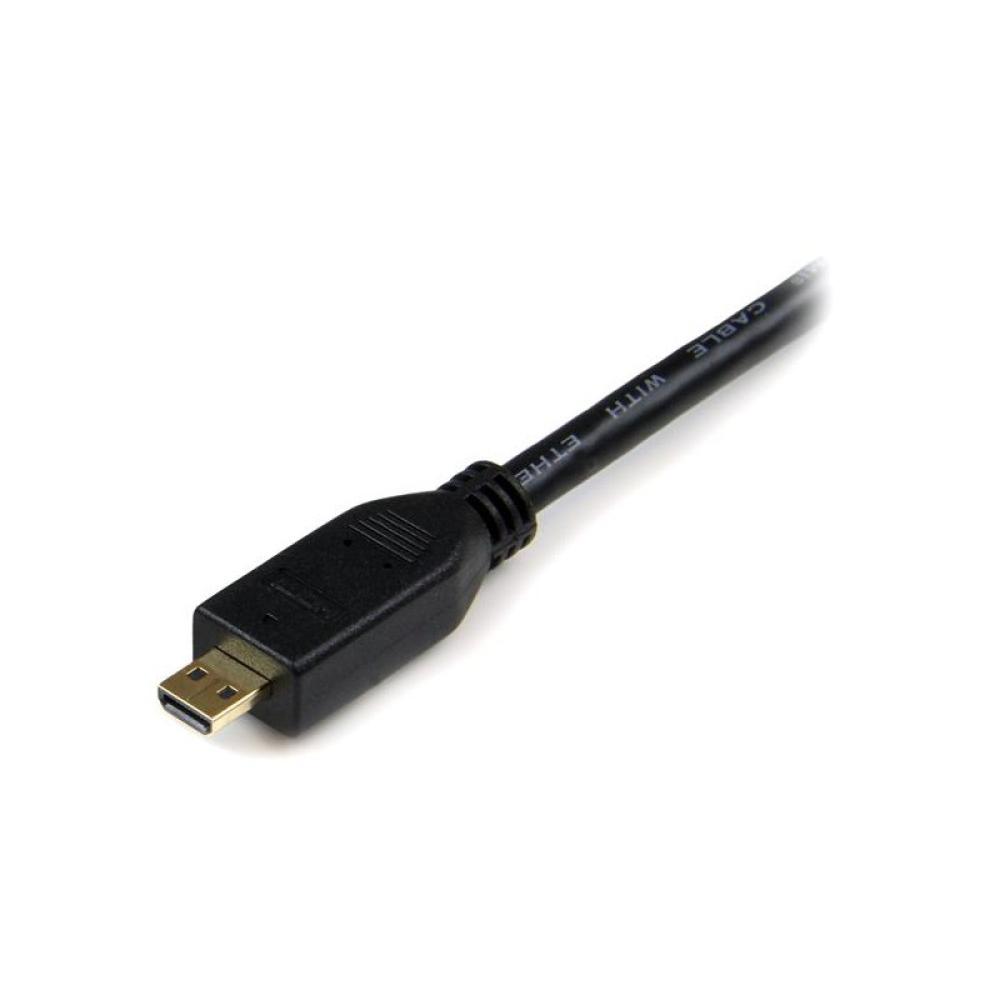 StarTech.com - Cable de 1m Micro HDMI a HDMI con Ethernet - Vídeo de 4K a 30Hz - Cable Adaptador Conversor Micro HDMI Tipo D de
