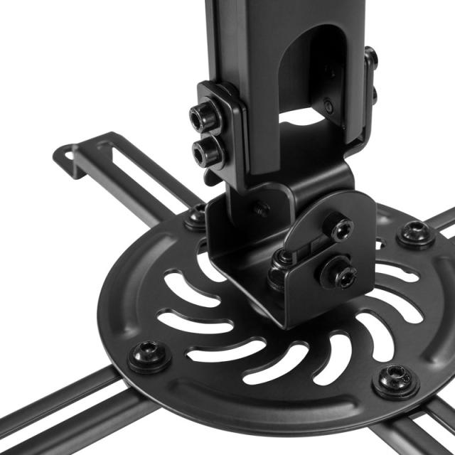 AISENS - Soporte Universal Giratorio, Inclinable y Extensible de Techo para Proyector 13.5Kg, Negro