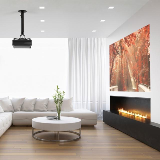 AISENS - Soporte Universal Giratorio, Inclinable y Extensible de Techo para Proyector 13.5Kg, Negro