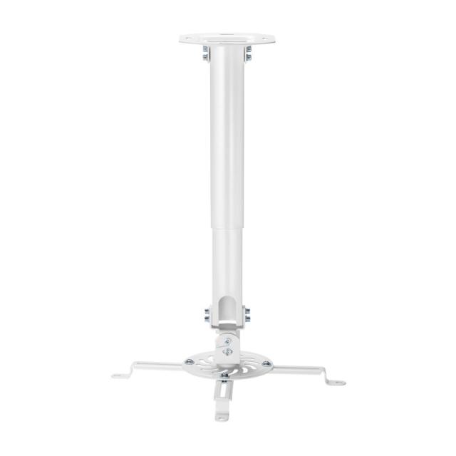 AISENS - Soporte Universal Giratorio, Inclinable y Extensible de Techo para Proyector 13.5Kg, Blanco