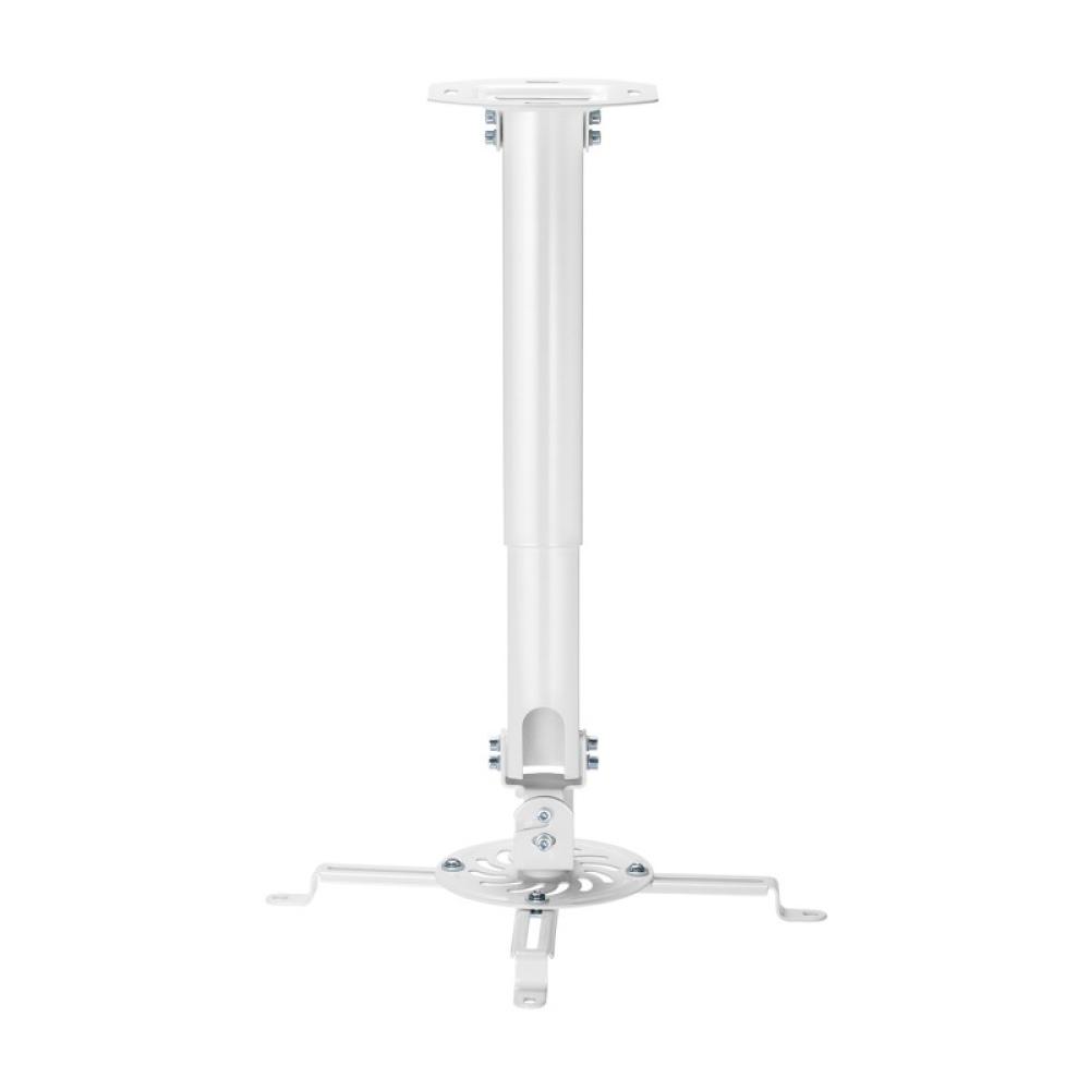 AISENS - Soporte Universal Giratorio, Inclinable y Extensible de Techo para Proyector 13.5Kg, Blanco