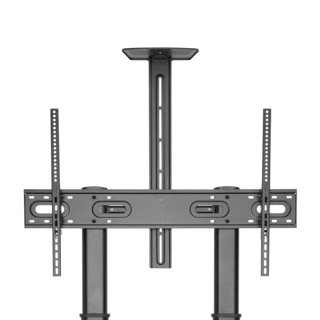 AISENS - Soporte de Suelo ECO con Ruedas y Manivela, Bandeja para DVD y Soporte de Cámara para Monitor/TV 100Kg de - FT100TE-123