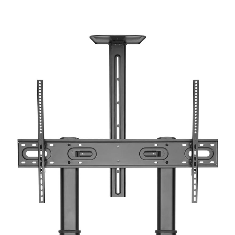 AISENS - Soporte de Suelo ECO con Ruedas y Manivela, Bandeja para DVD y Soporte de Cámara para Monitor/TV 100Kg de - FT100TE-123