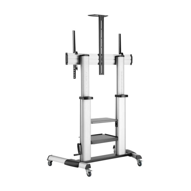 AISENS - FT100TE-125 soporte para pantalla de señalización 2,54 m (100") Negro, Plata