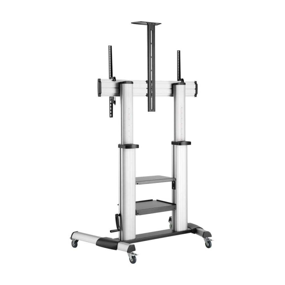 AISENS - FT100TE-125 soporte para pantalla de señalización 2,54 m (100") Negro, Plata