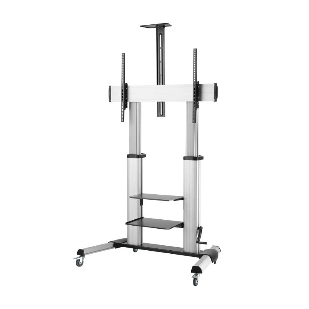 AISENS - FT100TE-125 soporte para pantalla de señalización 2,54 m (100") Negro, Plata