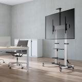 AISENS - FT100TE-125 soporte para pantalla de señalización 2,54 m (100") Negro, Plata
