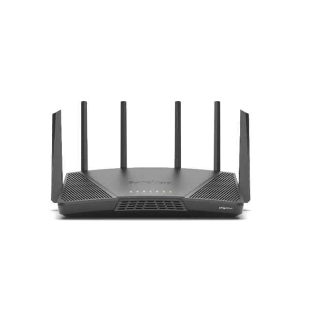 Synology - RT6600ax Router WiFi6 1xWAN 3xGbE 1x2.5Gb router inalámbrico Tribanda (2,4 GHz/5 GHz/5 GHz) Negro