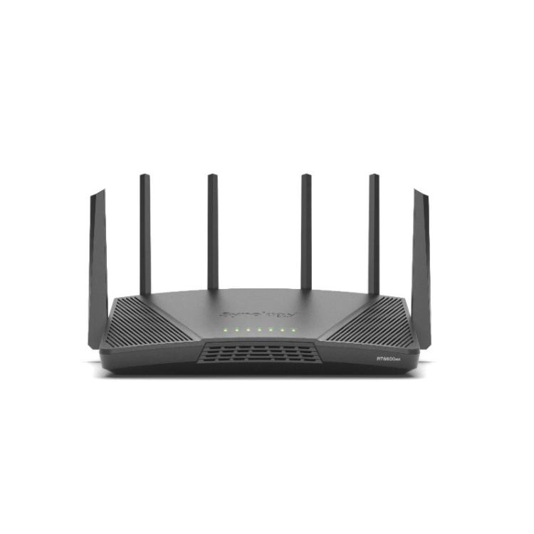 Synology - RT6600ax Router WiFi6 1xWAN 3xGbE 1x2.5Gb router inalámbrico Tribanda (2,4 GHz/5 GHz/5 GHz) Negro