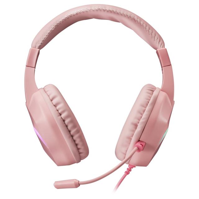 Mars Gaming - MH122 Rosa, Cascos Gaming FRGB Over Ear con Micrófono, Sonido HiFi, Cancelación de Sonido, Ultraligeros, PS4 PS5 X