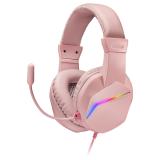 Mars Gaming - MH122 Rosa, Cascos Gaming FRGB Over Ear con Micrófono, Sonido HiFi, Cancelación de Sonido, Ultraligeros, PS4 PS5 X