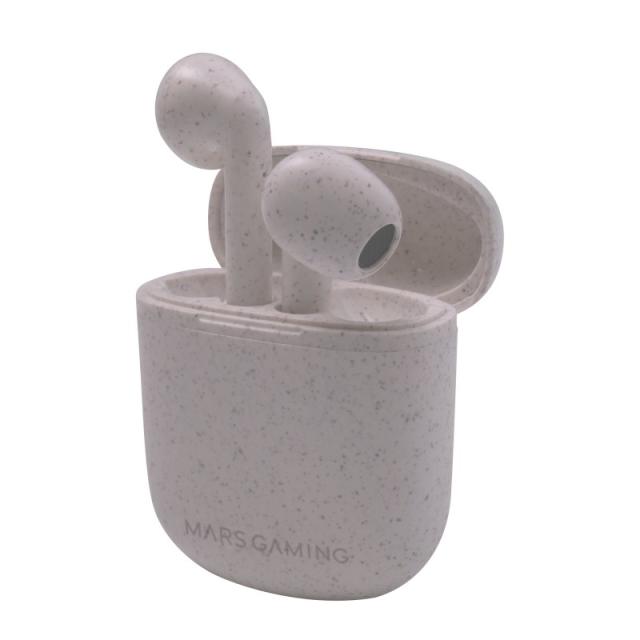 Mars Gaming - MHI-ECO, Auriculares Inalámbricos TWS Ecológicos, Bluetooth 5.1, Micrófono, Material Orgánico Wheat Straw