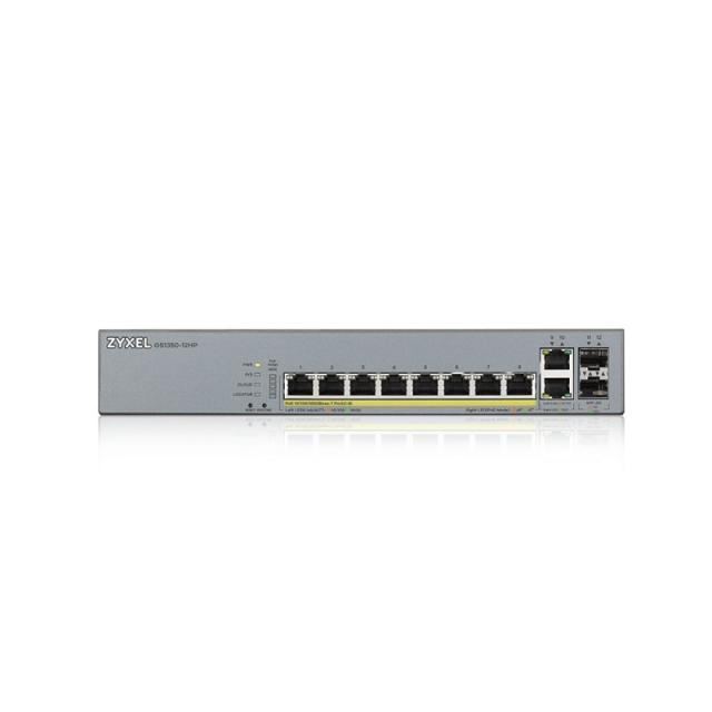 Zyxel - GS1350-12HP-EU0101F switch Gestionado L2 Gigabit Ethernet (10/100/1000) Energía sobre Ethernet (PoE) Gris