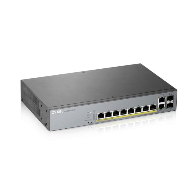 Zyxel - GS1350-12HP-EU0101F switch Gestionado L2 Gigabit Ethernet (10/100/1000) Energía sobre Ethernet (PoE) Gris