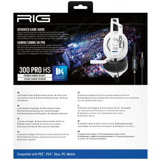 NACON - RIG 300 PRO HS Auriculares Alámbrico Diadema Juego Blanco