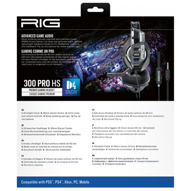 NACON - RIG 300 PRO HS Auriculares Alámbrico Diadema Juego Negro