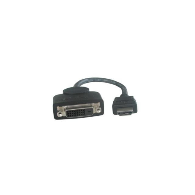 Lindy - 41227 adaptador de cable de vídeo 0,2 m DVI-D HDMI Negro
