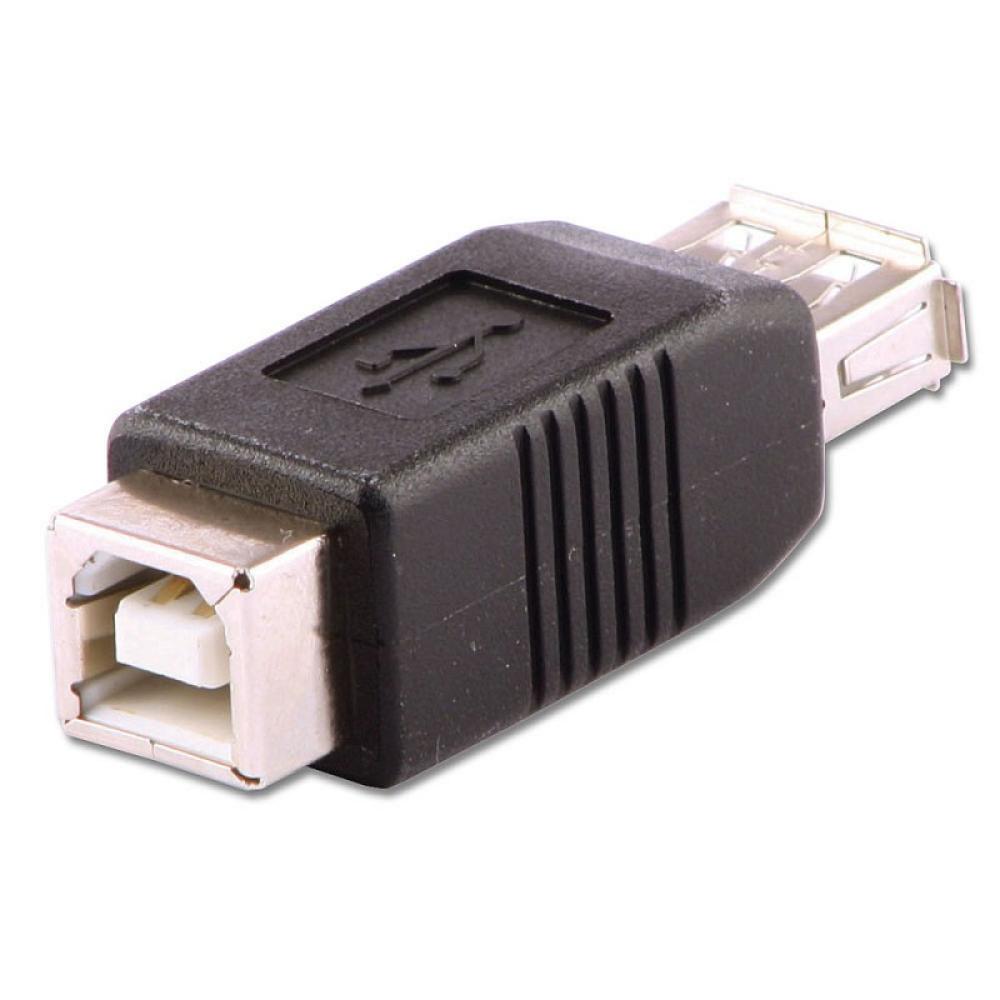Lindy - 71228 cambiador de género para cable USB A USB B Negro