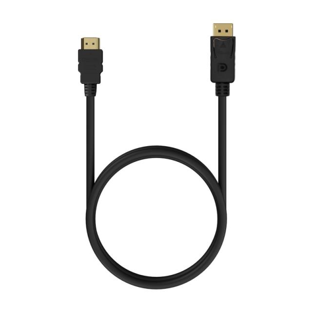 AISENS - Cable Conversor DISPLAYPORT a HDMI, DP/M-HDMI/M, Negro, 0.5M
