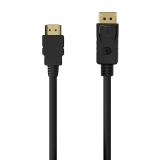 AISENS - Cable Conversor DISPLAYPORT a HDMI, DP/M-HDMI/M, Negro, 0.5M
