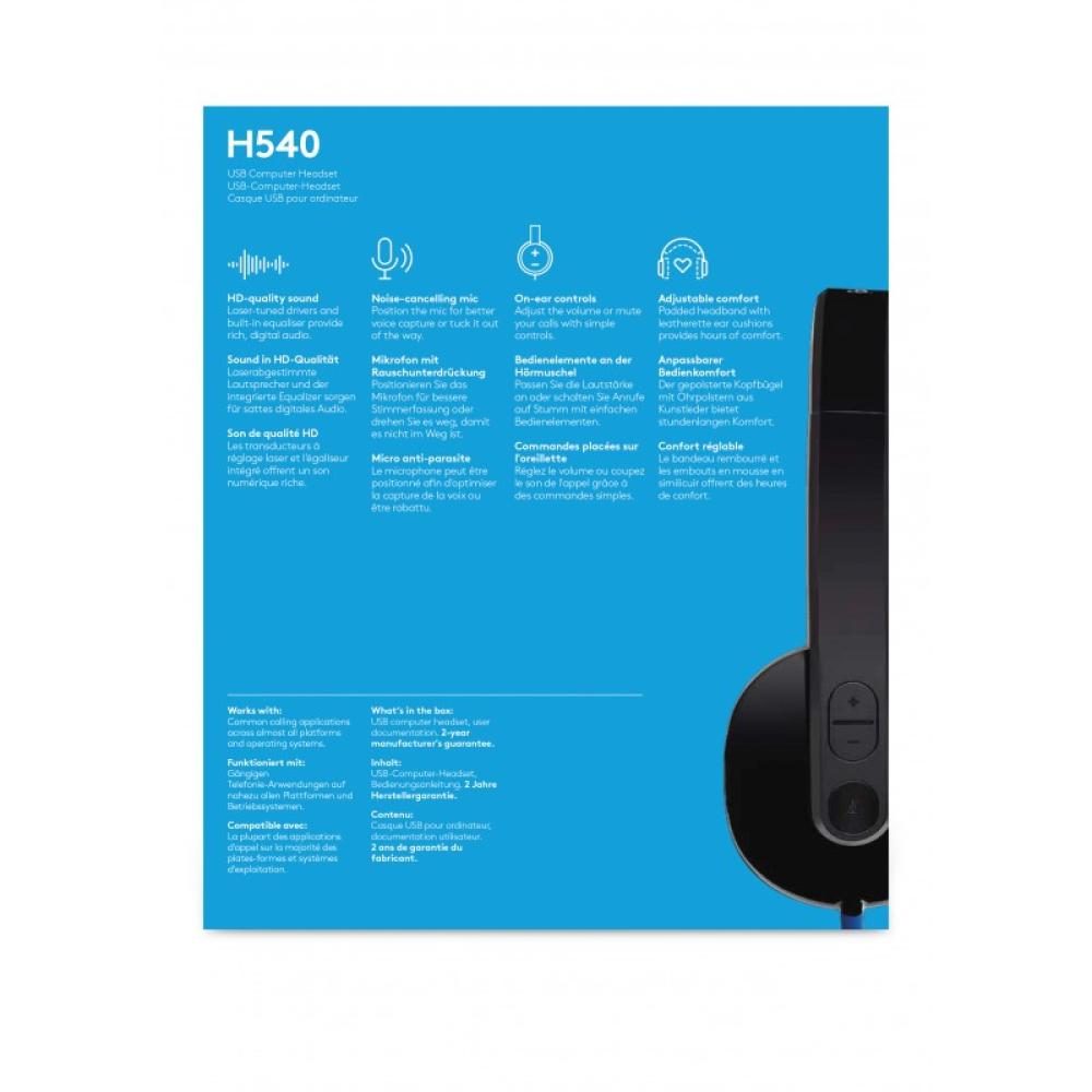 Logitech - 981-000480 auricular y casco Auriculares Alámbrico Diadema Oficina/Centro de llamadas USB tipo A Negro