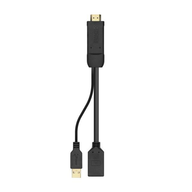 AISENS - Conversor Activo HDMI 2.0 + USB Alim. a DISPLAYPORT V1.2, HDMI/M-USB/M-DP/H, Negro, 10CM