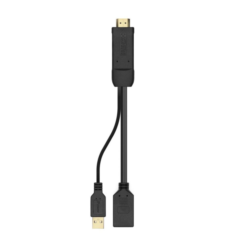 AISENS - Conversor Activo HDMI 2.0 + USB Alim. a DISPLAYPORT V1.2, HDMI/M-USB/M-DP/H, Negro, 10CM