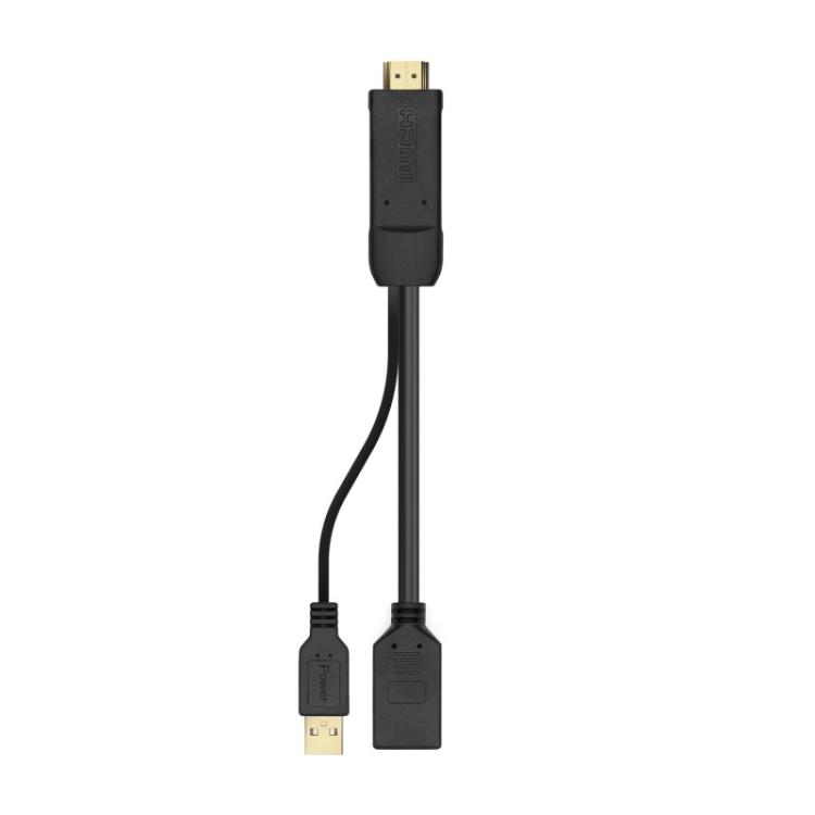 AISENS - Conversor Activo HDMI 2.0 + USB Alim. a DISPLAYPORT V1.2, HDMI/M-USB/M-DP/H, Negro, 10CM