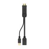 AISENS - Conversor Activo HDMI 2.0 + USB Alim. a DISPLAYPORT V1.2, HDMI/M-USB/M-DP/H, Negro, 10CM