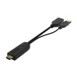 AISENS - Conversor Activo HDMI 2.0 + USB Alim. a DISPLAYPORT V1.2, HDMI/M-USB/M-DP/H, Negro, 10CM
