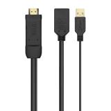 AISENS - Conversor Activo HDMI 2.0 + USB Alim. a DISPLAYPORT V1.2, HDMI/M-USB/M-DP/H, Negro, 10CM