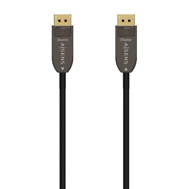 AISENS - Cable DISPLAYPORT AOC V1.4 8K@60Hz 4K@120Hz 4:4:4 32.4Gbps, DP/M-DP/M, Negro, 15M