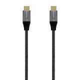 AISENS - Cable USB 2.0 Aluminio 5A 100W E-Mark, USB-C/M-USB-C/M, Gris, 1.0M