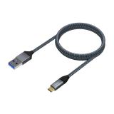 AISENS - Cable USB 3.1 Gen2 Aluminio 10Gbps 3A, Tipo USB-C/M-A/M, Gris, 1.5M