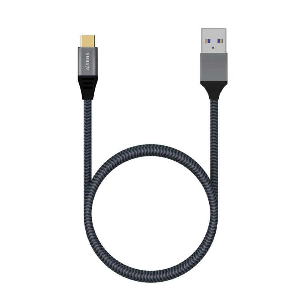 AISENS - Cable USB 3.1 Gen2 Aluminio 10Gbps 3A, Tipo USB-C/M-A/M, Gris, 1.5M