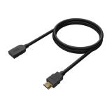 AISENS - Cable HDMI V2.0 Prolongador Premium Alta Velocidad / Hec 4K@60Hz 18Gbps, A/M-A/H, Negro, 1.0M