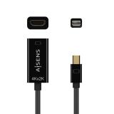 AISENS - Conversor Mini DP V1.2 a HDMI V1.4 4K@30Hz, MDP/M-HDMI A/H, Negro, 15CM