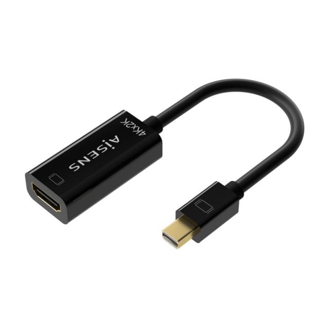 AISENS - Conversor Mini DP V1.2 a HDMI V1.4 4K@30Hz, MDP/M-HDMI A/H, Negro, 15CM