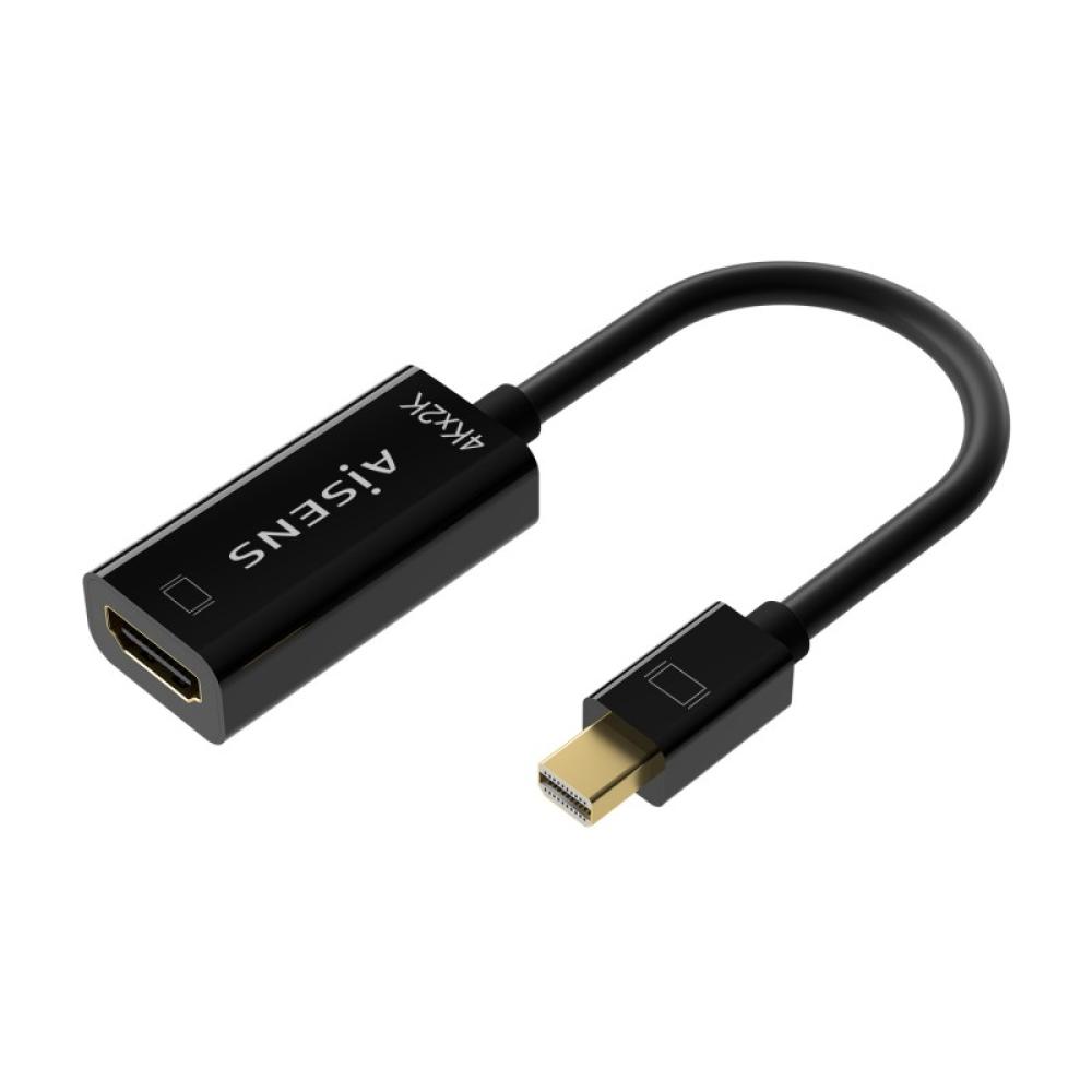 AISENS - Conversor Mini DP V1.2 a HDMI V1.4 4K@30Hz, MDP/M-HDMI A/H, Negro, 15CM