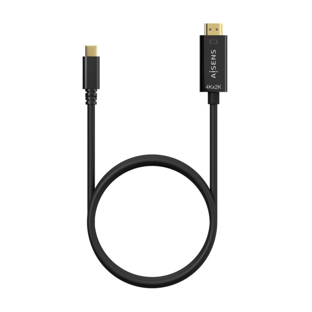 AISENS - Cable Conversor USB-C A HDMI 4K@30Hz, USB-C/M-HDMI/M, Negro, 0.8M