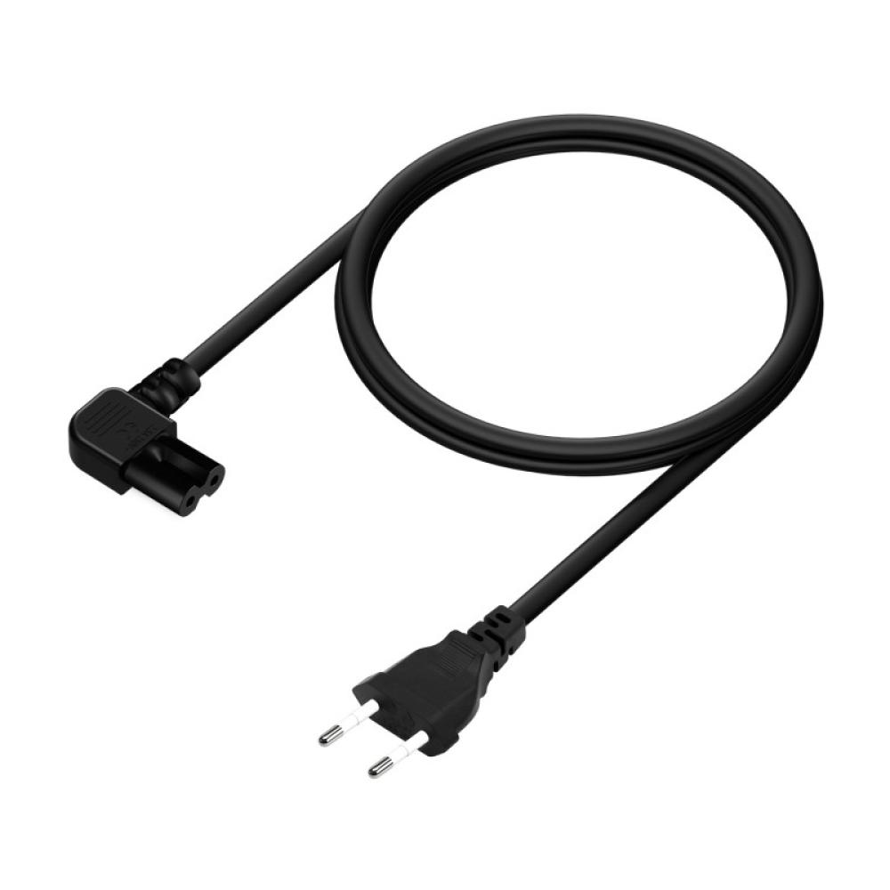 AISENS - Cable Alimentación Acodado Forma 8, CEE7/16/M-C7/H, Negro, 3.0M