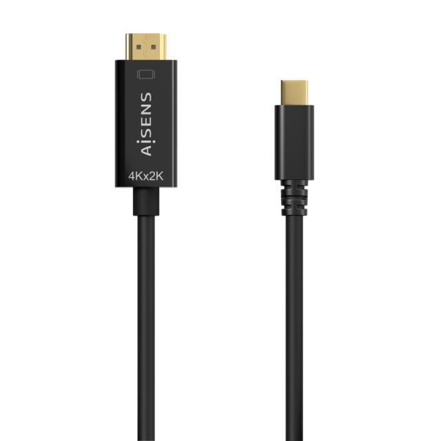AISENS - Cable Conversor USB-C A HDMI 4K@30Hz, USB-C/M-HDMI/M, Negro, 1.8M