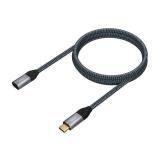 AISENS - Cable USB 3.2 Gen2X2 Aluminio 20Gbps 5A 100W, Tipo USB-C/M-USB-C/H, Gris, 1.0M