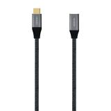 AISENS - Cable USB 3.2 Gen2X2 Aluminio 20Gbps 5A 100W, Tipo USB-C/M-USB-C/H, Gris, 1.0M