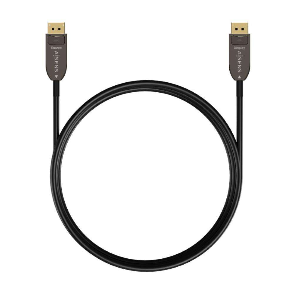 AISENS - Cable DISPLAYPORT AOC V1.4 8K@60Hz 4K@120Hz 4:4:4 32.4Gbps, DP/M-DP/M, Negro, 30M
