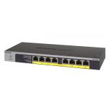 NETGEAR - GS108LP No administrado Gigabit Ethernet (10/100/1000) Energía sobre Ethernet (PoE) 1U Negro, Gris