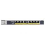 NETGEAR - GS108LP No administrado Gigabit Ethernet (10/100/1000) Energía sobre Ethernet (PoE) 1U Negro, Gris